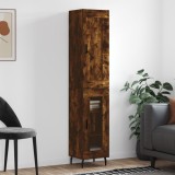 vidaXL Dulap &icirc;nalt, stejar fumuriu, 34,5x34x180 cm, lemn prelucrat