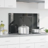 vidaXL Contrablat bucătărie gri &icirc;nchis 90x50x0.6 cm sticlă securizată