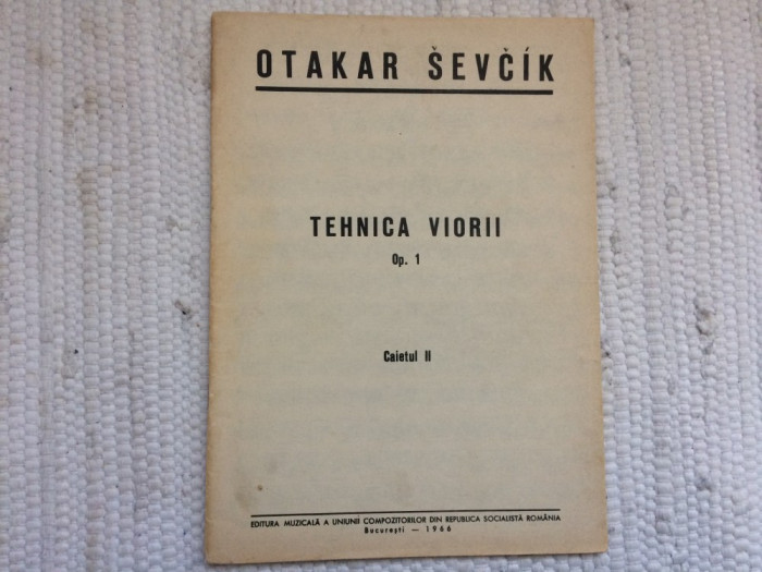 otakar sevcik tehnica viorii op. 1 caietul II partituri vioara ed muzicala 1966