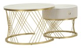 Mauro Ferretti Set De 2 Masute De Cafea Votix, Cm &Oslash; 70X48-50X43,3 | Aosom Romania