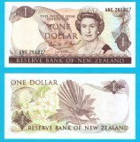 Noua Zeelanda (pick 169) 1 Dollar 1989 UNC; Pasărea Evantai