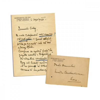 Emil Hațieganu, scrisoare pentru Petre Constantinescu-Iași, 1946 foto