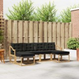 vidaXL Set de canapele de exterior cu pernă 6 pcs Alb și negru 3389750