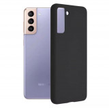 Husa Samsung Galaxy S21 Silicon Negru Slim Mat cu Microfibra SoftEdge