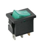 Interupator basculant 1 circuit 3 pini 6.5A 250V OFF-ON verde cu, Oem