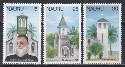 Nauru 1977 - Crăciun - Biserici, MNH foto
