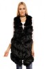 Vesta Dama Midi Eleganta Blana Neagra cu Buzunare Clipsuri M/L