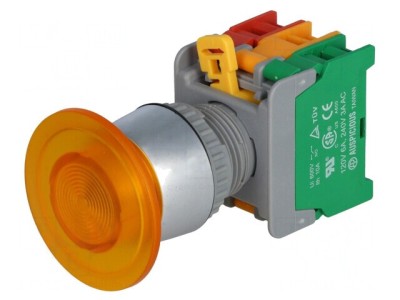 Comutator acționat prin apăsare 22mm 1 NC NO foto