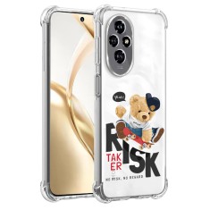 Husa antisoc pentru honor 200, airbag pro, protectie completa, design transparent. risk taker foto