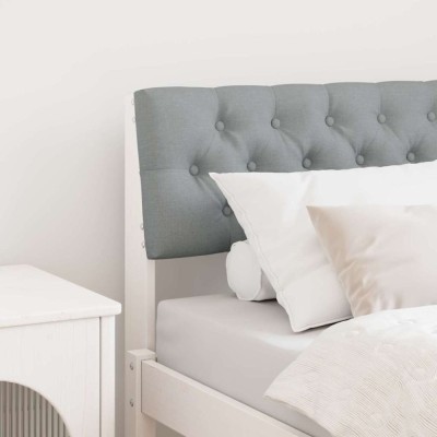 vidaXL Tăblie tapițată Gri deschis 75 cm Lemn de pin masiv 879208 foto