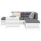 Gossi set canapea de gradina, 6 piese, alb, lemn masiv pin