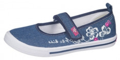 Pantofi din panza pentru fete American Club 595 17A-35, Albastru foto