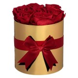 Cutie Decorativa Aurie de Hartie 7 Trandafiri, 20x20 cm, Oem