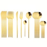 Set tacamuri din inox 24 de piese Cheffinger, Gold