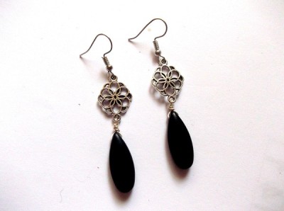 cercei howlite negru 43315 foto