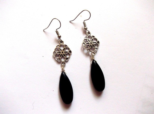 cercei howlite negru 43315