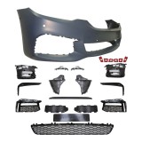 Set bara fata BMW Seria 5, 05.20, cu 6 gauri senzori parcare; grunduit, de vopsit; type M-Tech; cu grile inferioare, cu bandouri; cu functie