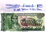 Bancnota de colectie SPECIMEN 1000 NJEMIJE LEKE ALBANIA UNC
