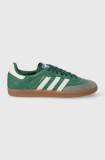 adidas Originals sneakers din piele &icirc;ntoarsă Samba OG culoarea verde ID2054