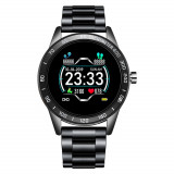 Ceas smartwatch Lige OMC compatibil Android si IOS,Display color 1.3 inch, negru, Otel inoxidabil