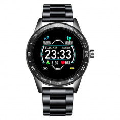 Ceas smartwatch Lige OMC compatibil Android si IOS,Display color 1.3 inch, negru