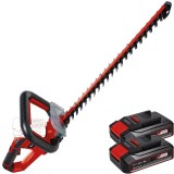 Einhell GE-CH 18/60 Li PXC + Twinpack CB - Masina de tuns gard viu 67 cm + Set 2 acumulatori Li-Ion 18 V 2.5 Ah