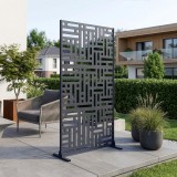Paravan metalic decorativ Bernalda 180x90 cm, antracit