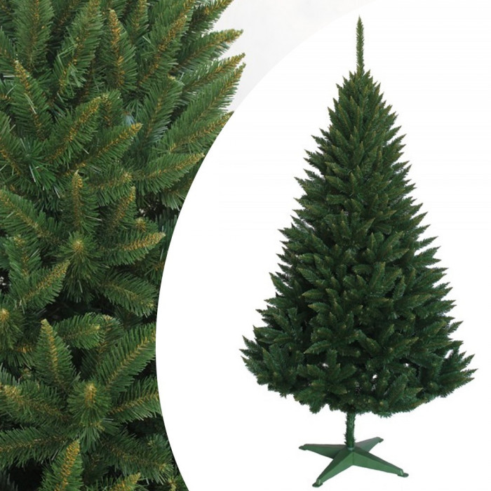 Brad Artificial Verde Molid 220 cm &ndash; varfuri ascutite, 110 ramuri, 858 ace - suport inclus