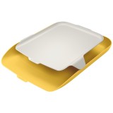 Tăviță documente Leitz Cosy A4 PS cu organizator galben chihlimbar