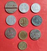 Lot 10 monede straine, romanesti și jetoane, circulate conform foto L15 Tenghe Kazakstan 1000 lei Romania 1 peseta 1988 Spania 10 centimes 1979 Franta, Europa