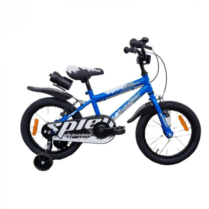 Bicicleta pentru copii Splendor, 16 inch, roti ajutatoare incluse, Albastru