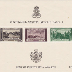 Centenarul nasterii regelui Carol I Colita 1939 Lei 20