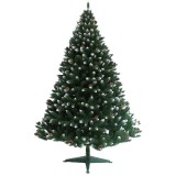 Brad Artificial de Craciun Mont-Blanc Verde cu Conuri Naturale si Varfuri Albe 120cm