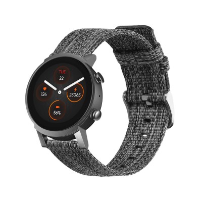 Curea Kwmobile pentru TicWatch Ticwatch E3 / GTH 20mm, Gri, Textil, KWM000024YO001C foto