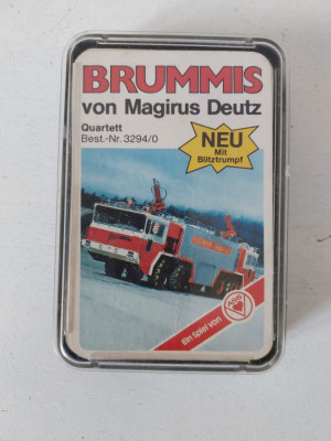 Joc de carti cu vehicule auto mari utilitare, vintage, complet, Germania foto