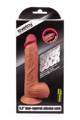 Cocoșul Pintenat - Dildo realist cu două straturi, 21.5 cm foto
