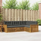 vidaXL Set de canapele de exterior cu pernă 4 pcs Natural și Antracit 3373377