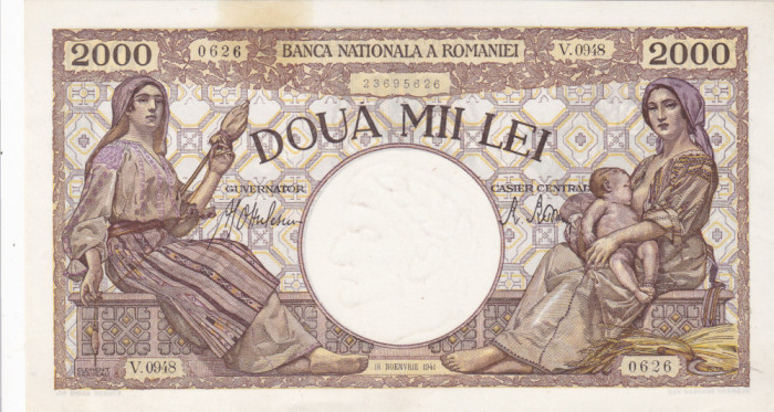 Bancnote Romania - 2000 lei 1941 - seria V.0948 0626 (starea care se vede)