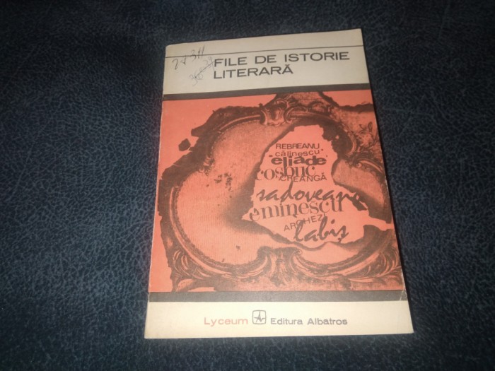 FILE DE ISTORIE LITERARA