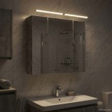 vidaXL Dulap cu oglindă pentru baie Gri din beton 80 x 14.5 x 70 cm 889114