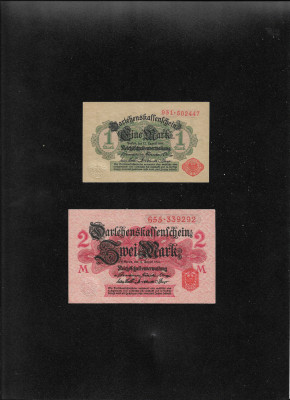 Set Germania 1 + 2 mark marci 1914 aunc/unc foto