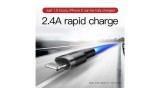 Baseus Lightning Cafule Cablu de date și &icirc;ncărcare pentru iPhone 2,4A 0,5 m gri negru (CALKLF-AG1)