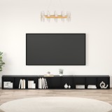 vidaXL Cabinet TV 3 pcs Stejar negru 37 x 35 x 107.5 cm