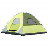 Cumpara ieftin Outsunny Cort de Camping pentru 3-4 Persoane, Cort Impermeabil și Rezistent la UV, 3x3x1.8m, Galben și Gri