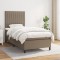 vidaXL Pat box spring cu saltea, gri taupe, 100x200 cm, textil 3141917