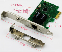 Placa de retea PCI Express Gigabit 1000Mbps cu adaptor pentru carcase inguste foto