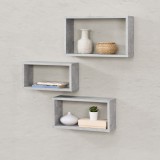 Set 3 rafturi perete Mandal B masuri diferite efect beton [en.casa] HausGarden Leisure