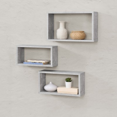 Set 3 rafturi perete Mandal B masuri diferite efect beton [en.casa] HausGarden Leisure foto