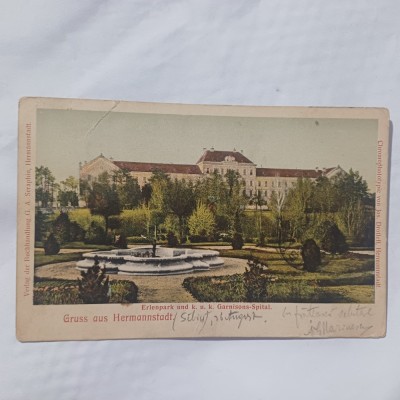 CARTE POSTALA SIBIU PRIMITA DE A.RANETTI( FRATELE LUI G.RANETTI) RARA!-1904. foto