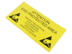 Etichetă Autoadezivă ESD Galben-Negru 300x150mm